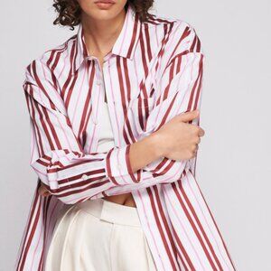 Kotn Boxy Poplin Shirt in Terracotta/Pink